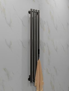 Полотенцесушитель электрический Indigo Style LSE120-18GNSRt 120x18 см оружейная сталь